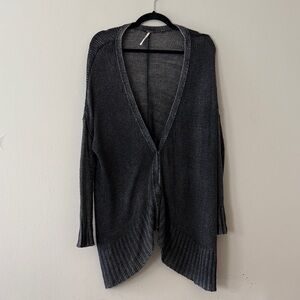 Free People Women’s 100% Linen Charcoal Knit Cardigan Medium
